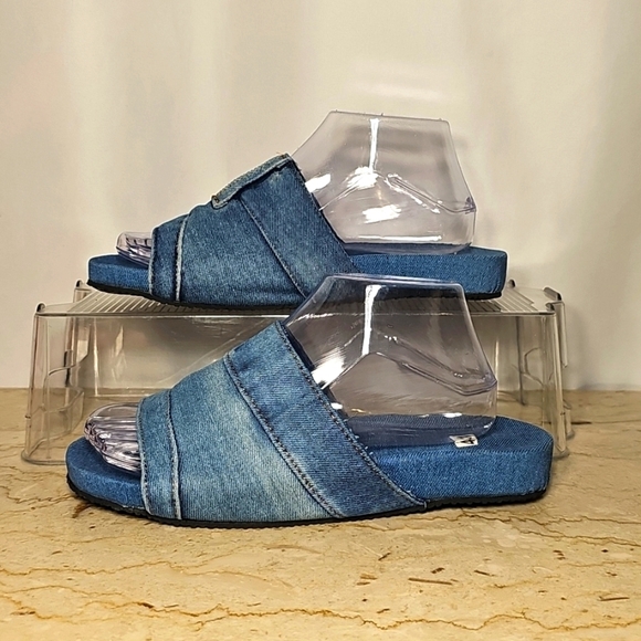 NWT Jinrui Fuliao Blue Jean Denim Slip-on Sandals Slides Unisex 8.5-9W | 6.5-7W - Picture 5 of 6